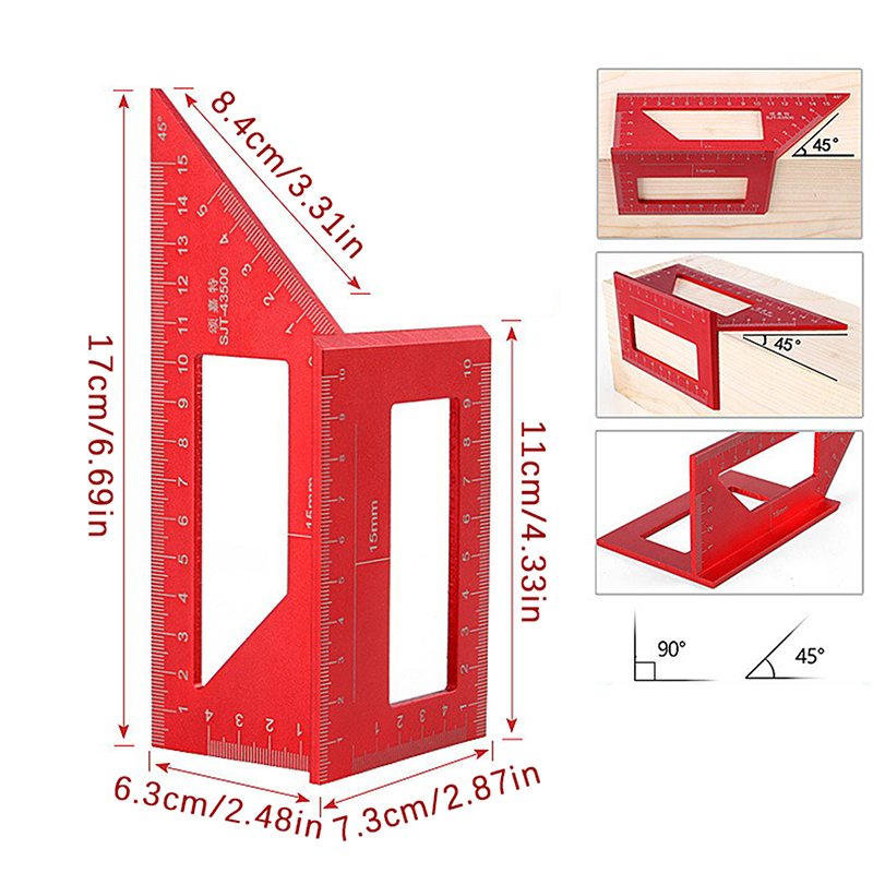 Woodworking Classes - Règle d'angle multifonctionnelle 45/90 degrés en