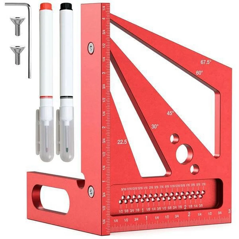 Woodworking Workshop Layout - Règle de mesure multi-angles 3D rouge